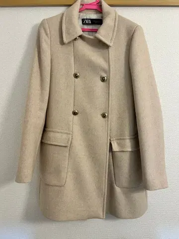 ZARA 베이지 더블 브레스트 코트