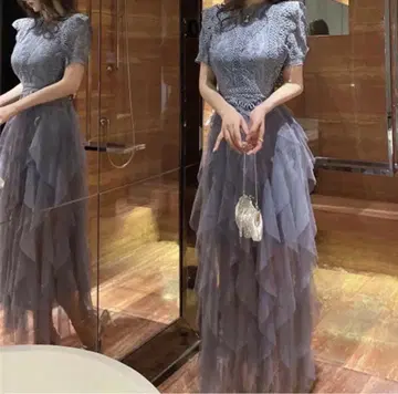 레이스 티어드 드레스