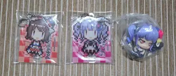 토야마 카스미 우다가와 아코 8bit 도트 아크릴 키링 키홀더 세트