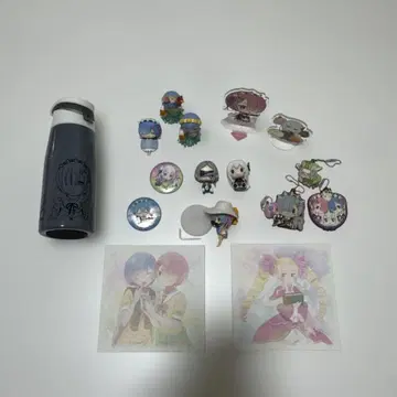 리제로 렘 라무 피규어 캔뱃지 키링 묶음 판매