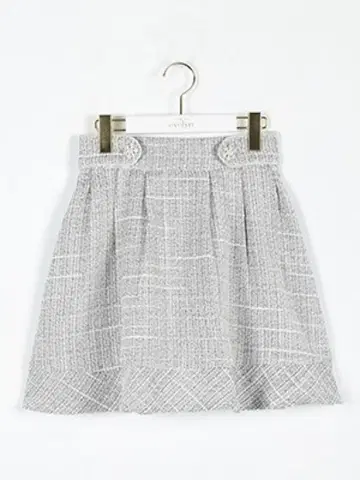 evelyn 트위드 비쥬 턱 스커트 화이트