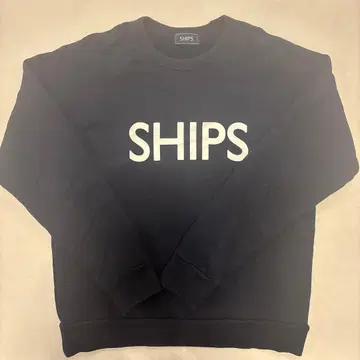 SHIPS 긴자점 45주년 네이비 로고 맨투맨