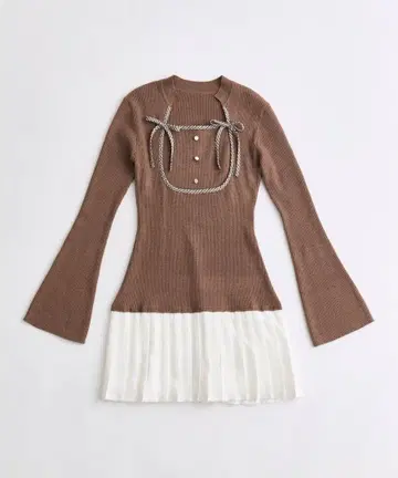 올리브 데 올리브 브라운 니트 스웨터 F 사이즈