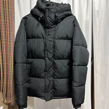 남성용 ZARA 블랙 다운 자켓 S