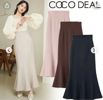 [ 미사용 ] COCO DEAL 타이트 스커트 백 레이스업 베이지