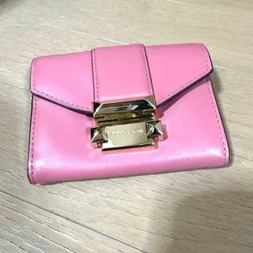 새상품급 MICHAEL KORS 마이클코어스 핑크 가죽 카드 케이스 명함