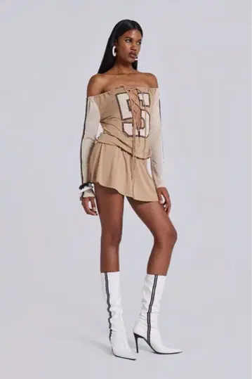 완판템 Jaded London 레이스업 넘버 드레스