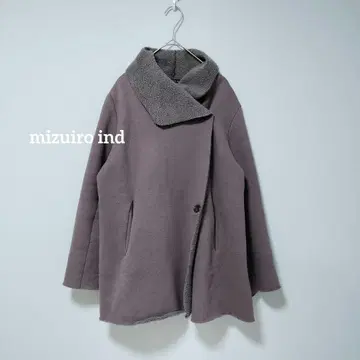 [ 가격 인하 협상 환영 ] 미즈이로 인드 백 보아 보틀넥 가디건 코트