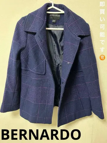 BERNARDO 네이비 체크 무늬 자켓 PM