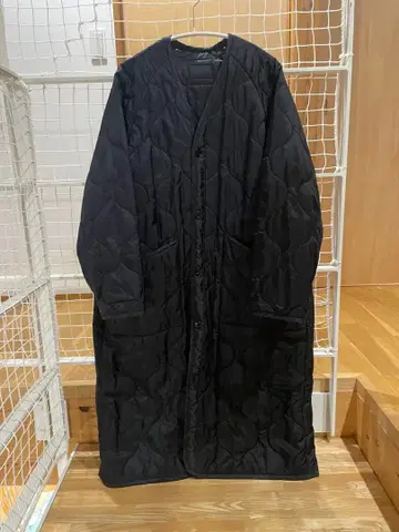 HYKE 퀼팅 라이너 코트 블랙 사이즈 2