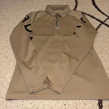 TaylorMade 긴팔 피케 셔츠 M 베이지 하프 지퍼