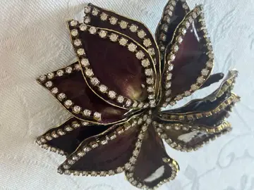 빈티지 빅 사이즈 엘레강트 까멜리아 비쥬 코사지