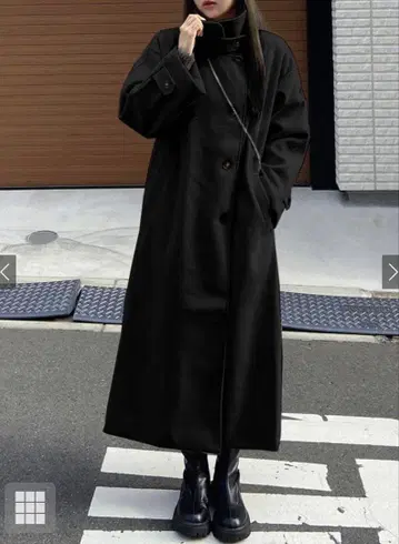 GRL 스탠드 카라 페이크 울 코트 k9048x