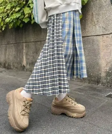 캔디 스트리퍼 CHECK PLEATS 스커트 M.