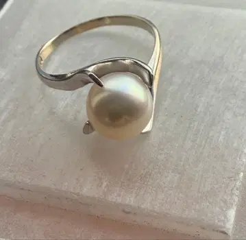 싱글 볼 화이트 골드 반지