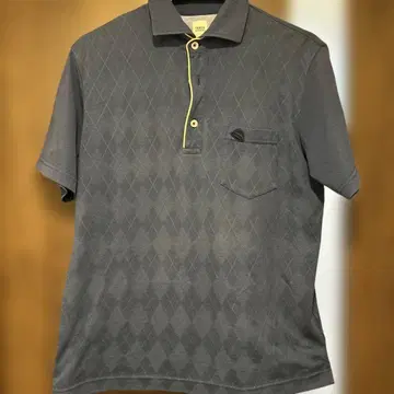 TAKEO KIKUCHI 네이비 컬러 피케 셔츠