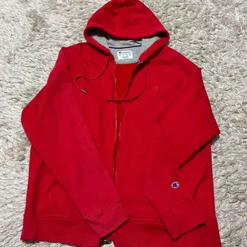 Champion XL 레드 풀 집업 후드티