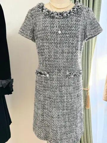 트위드 반팔 원피스