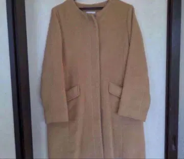 노카라 베이지 롱 코트