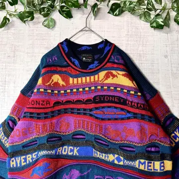 EMAROO 호주산 3D 니트 스웨터 멀티 컬러 입체 L 상당