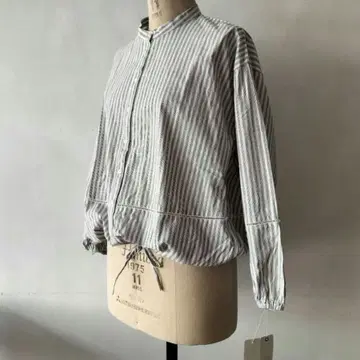 스트라이프 밑단 끈 셔츠 긴팔