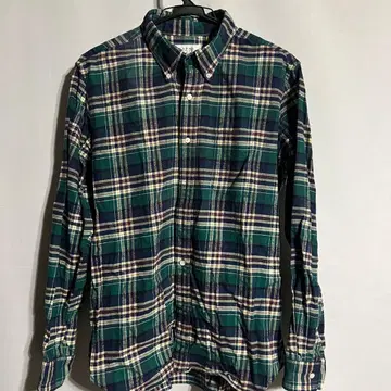 SONTAKU 그린 계열 체크 무늬 플란넬 셔츠 L
