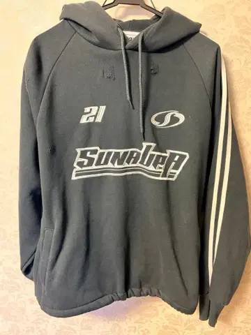 Snapclub 블랙 데미지 후드티 남성용 M