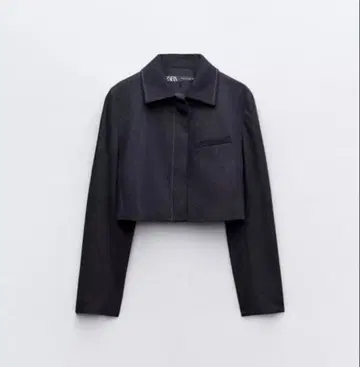 ZARA 탑 스티치 숏 데님 자켓