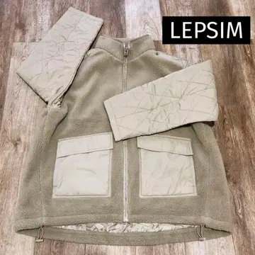 렙심 스탠드 보아 퀼트 자켓 베이지 프리 사이즈 오버 사이즈