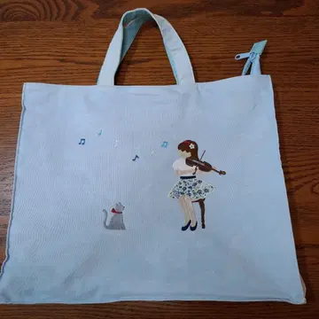 파밀리아 Familiar 자수 레슨백 토트백 스카이블루