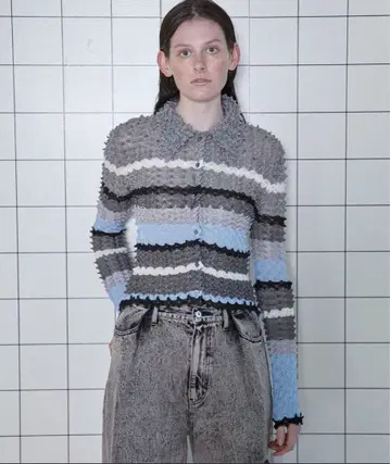 MAISONSPECIAL 멀티 보더 토게토게 니트 셔츠