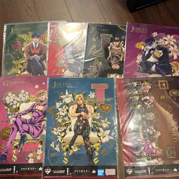 죠죠 월드 제일복권 I상 클리어 포스터 컴플리트 7종 세트