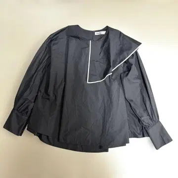 cen. 아지메 바이컬러 블라우스 블랙