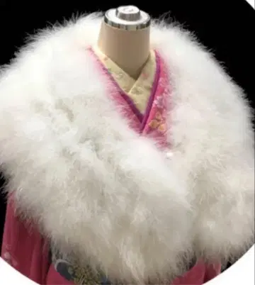 화이트 퍼 기모노 숄 일본제