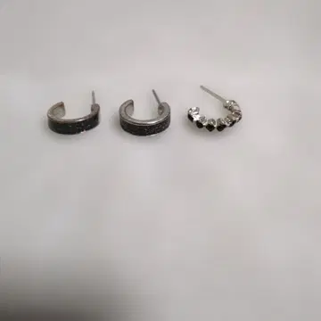 실버 후프 귀걸이 3 커플 세트