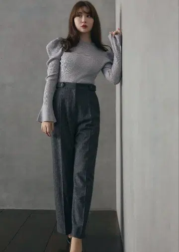 herlipto Volume Sleeve Rib Knit Top