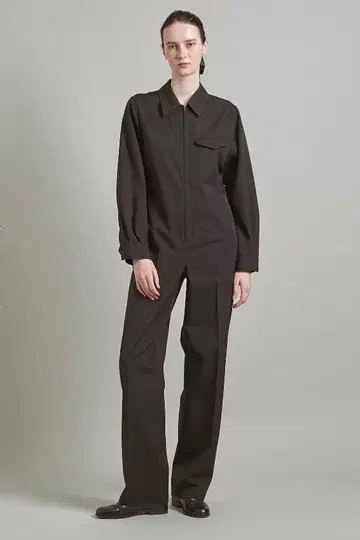 택 포함 새상품 로에프 LOEFF 울 개버딘 올인원 다크 브라운 M