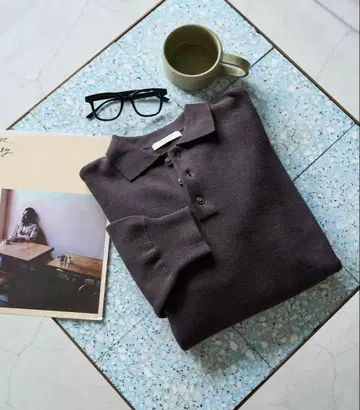 FREAK'S STORE 폴로 니트 풀오버 다크 브라운