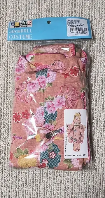 중고 50cm 인형용 핑크 기모노 세트 후리소데 나데시코 아존