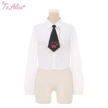 To Alice 발바닥 넥타이 포함 셔츠 블라우스