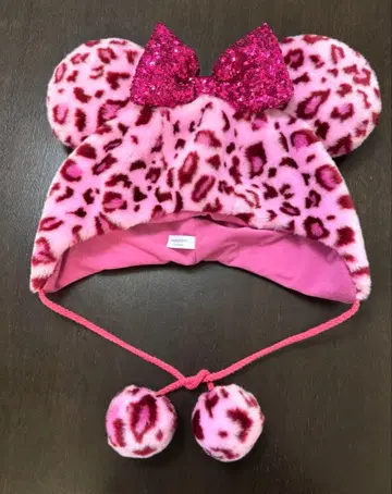 미니 팬캡 레오파드 무늬 핑크