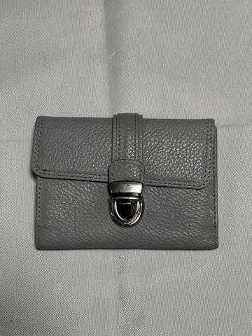 키타무라 그레이 가죽 이단 접이식 지갑