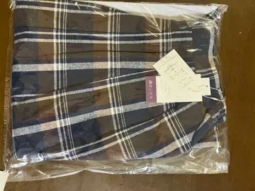 샹브르 유베시 콜라보 네이비 계열 체크 플레어 스커트 LL 사이즈