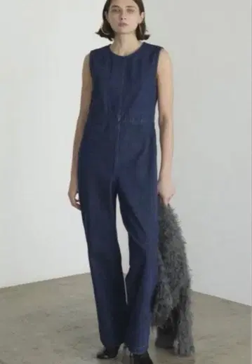 CLANE 백 오픈 데님 올인원