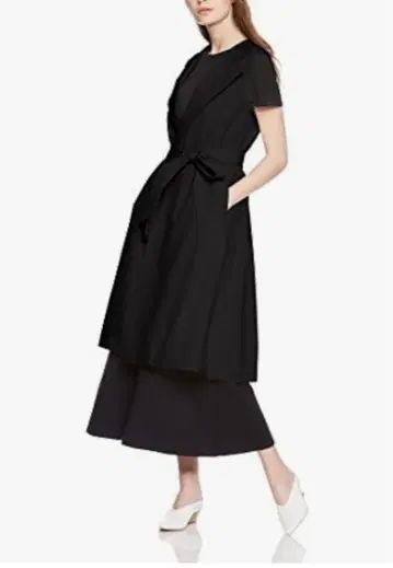 Mila Owen 미라 오웬 롱베스트 트렌치라이크 베스트 블랙