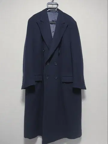카루소 Caruso 더블 브레스트 체스터 코트 50 네이비