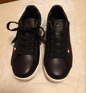 르꼬끄 스포르티브 블랙 천연 가죽 스니커즈 미사용 24.5
