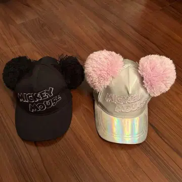 미키마우스 모자 세트 (블랙 실버)