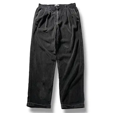 90s Claiborne 코듀로이 팬츠 투 턱 와이드 그레이 구제 의류