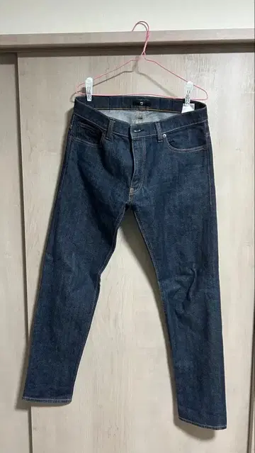 셀비지 슬림핏 스트레이트 청바지 질 샌더 콜라보 34inch